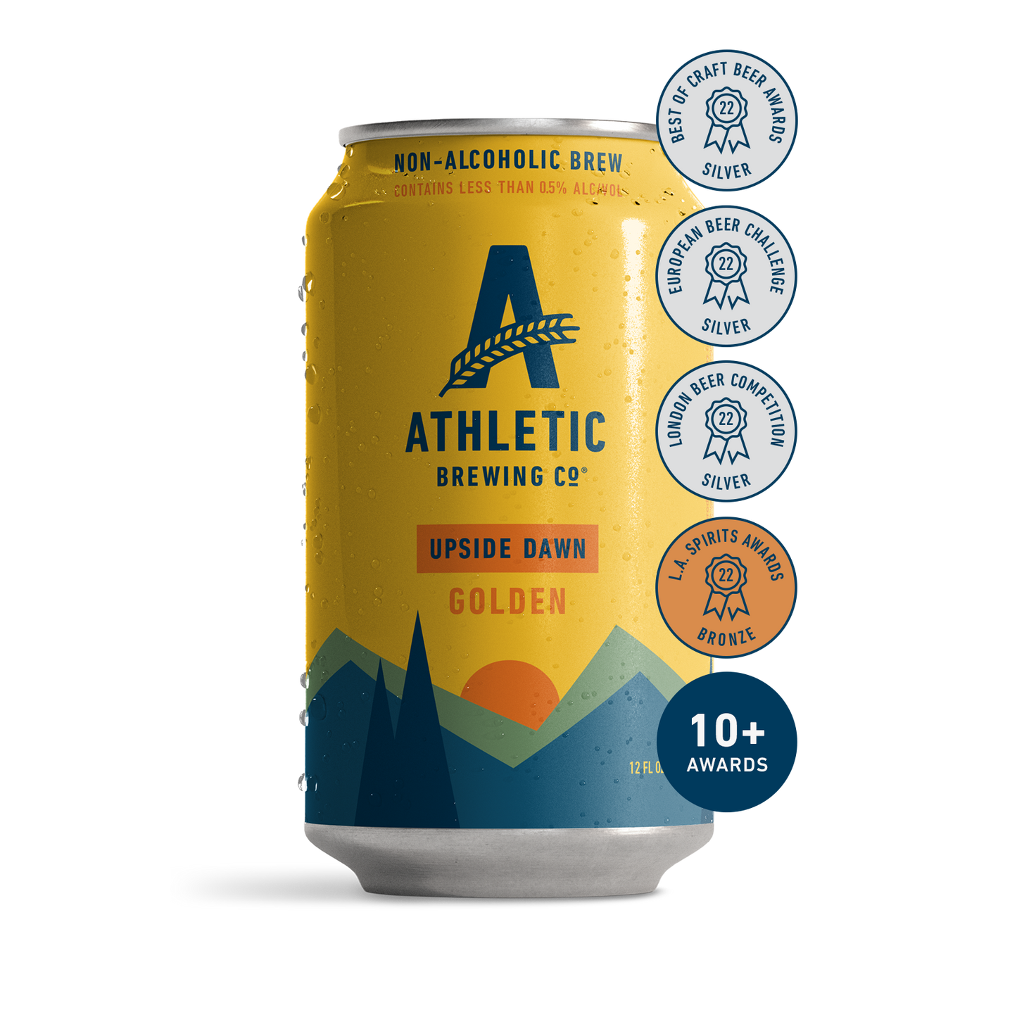 yellow can of athletic non-alcoholic golden beer