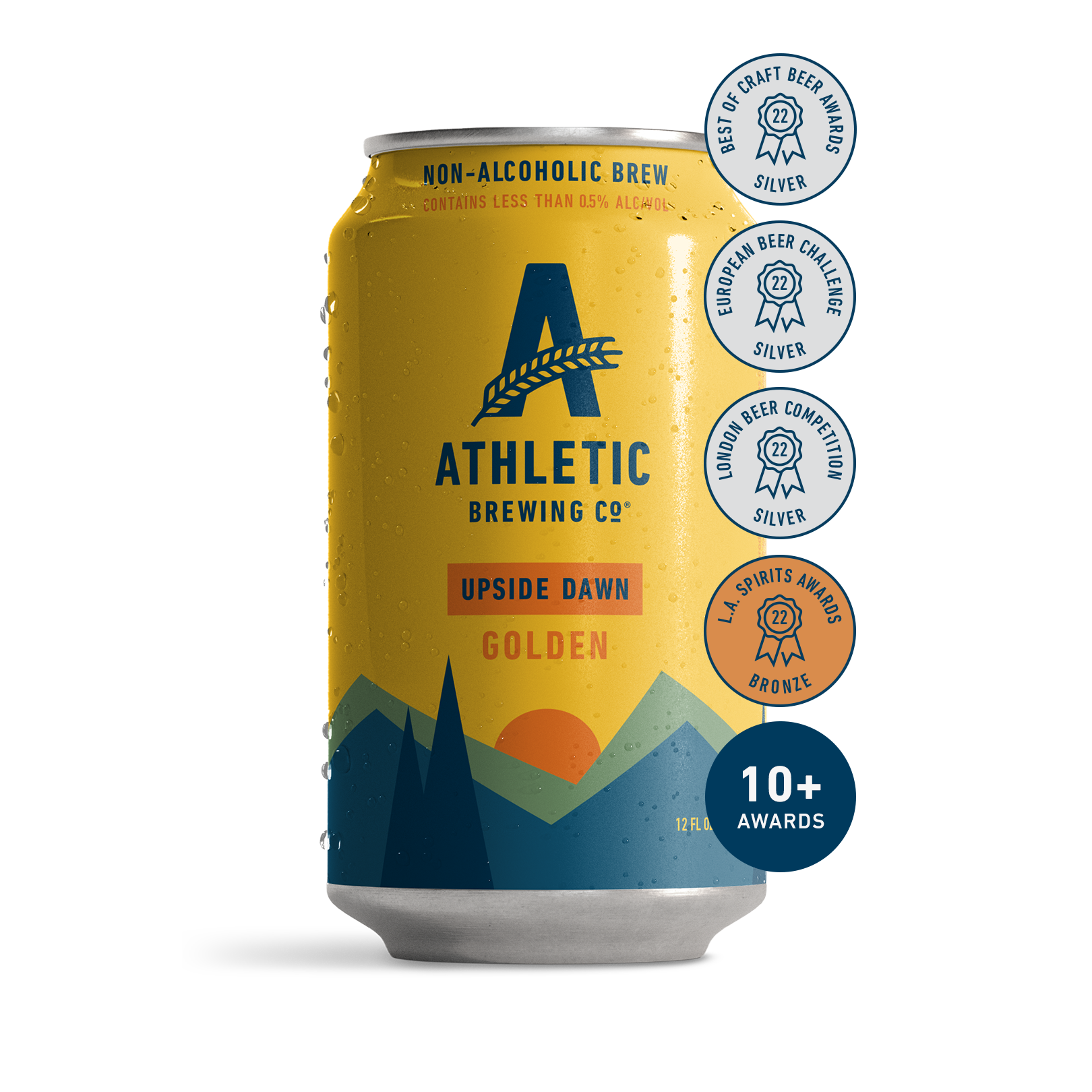 yellow can of athletic non-alcoholic golden beer