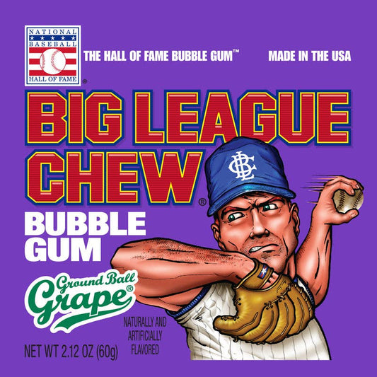 Big League Chew Grape Bubble Gum 2.12 oz - 12 Pack