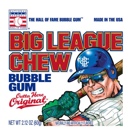 Big League Chew Original Bubble Gum 2.12 oz, Case of 12