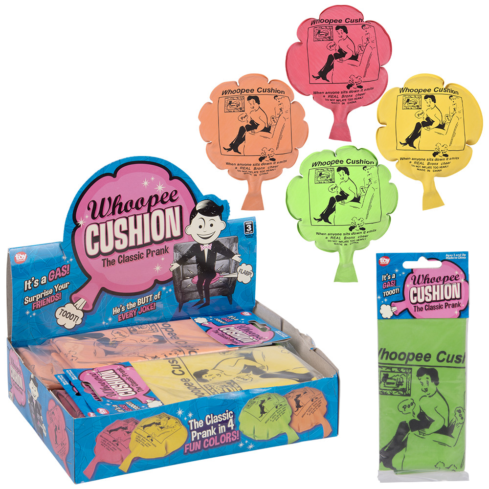 (T) 8" WHOOPEE CUSHION ASST COLORS 24CT